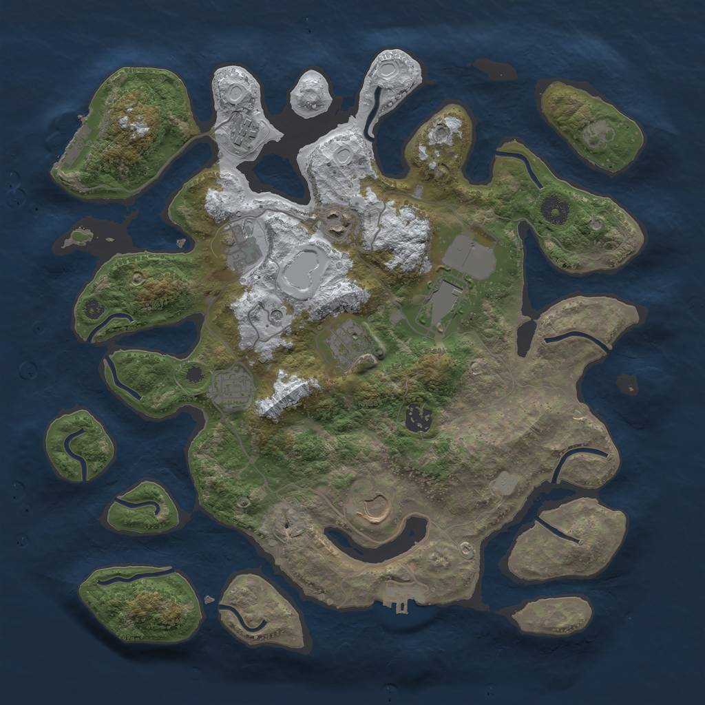Rust Map: Procedural Map, Size: 3700, Seed: 6382925, 16 Monuments