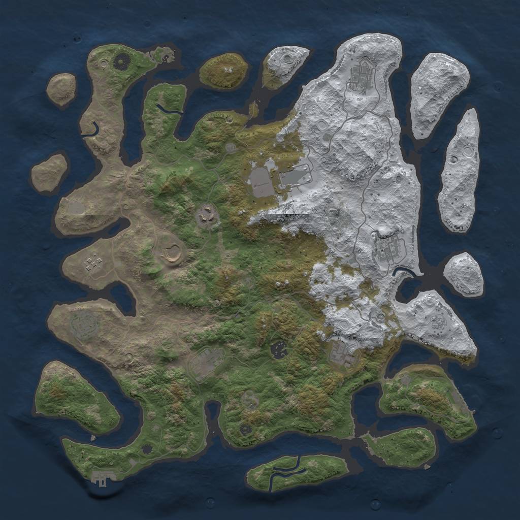 Rust Map: Procedural Map, Size: 4500, Seed: 3982077, 19 Monuments