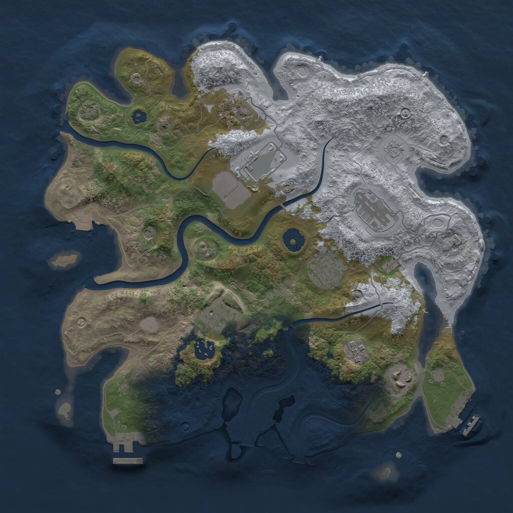 Rust Map: Procedural Map, Size: 3500, Seed: 614200815, 14 Monuments
