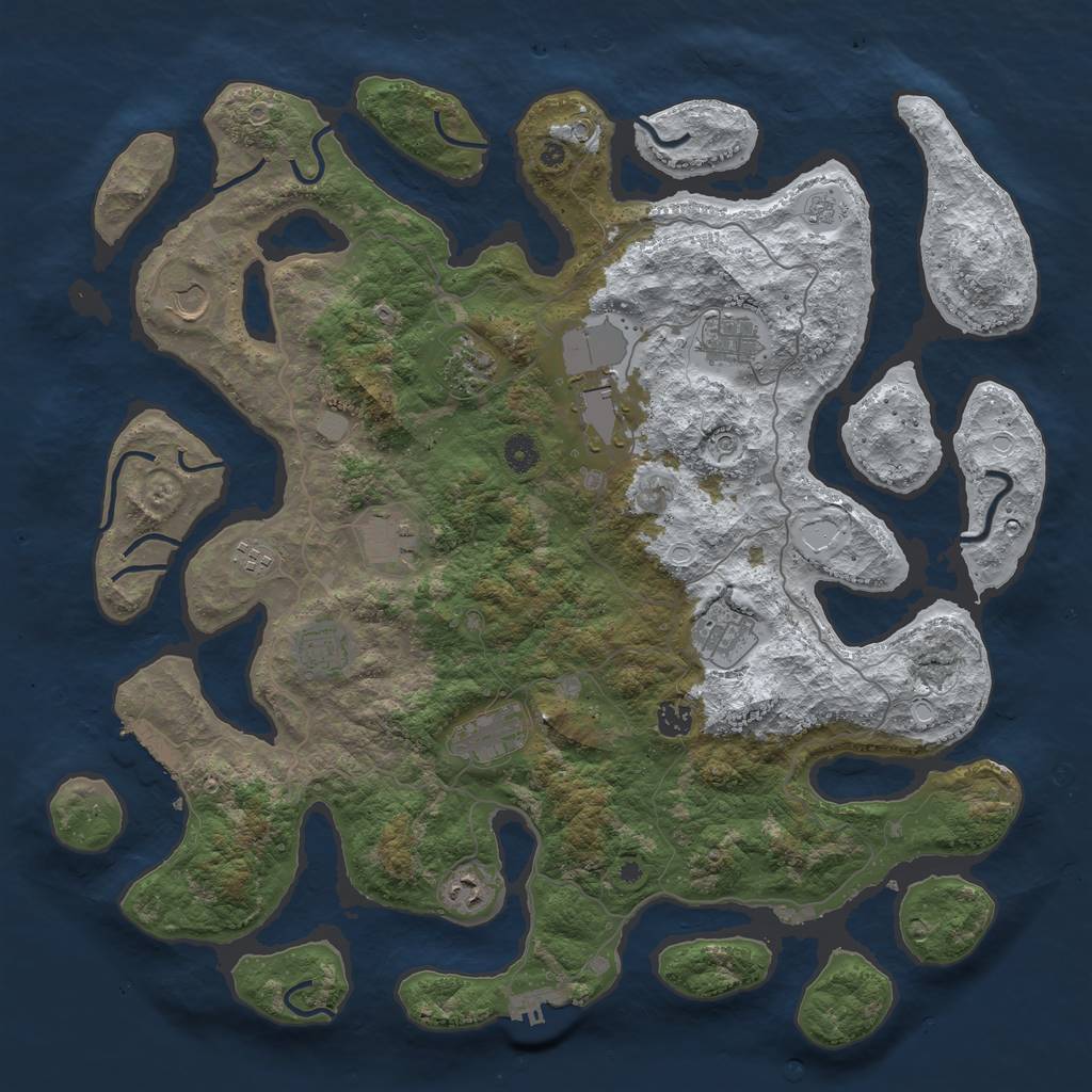 Rust Map: Procedural Map, Size: 4500, Seed: 2486662, 20 Monuments