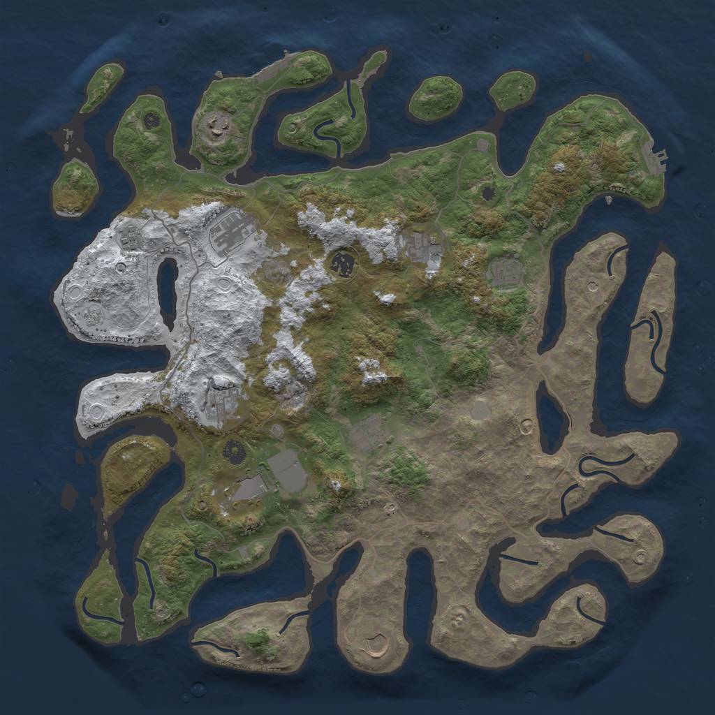 Rust Map: Procedural Map, Size: 4500, Seed: 1503132, 19 Monuments