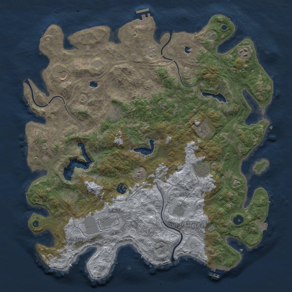 Rust Map: Procedural Map, Size: 4500, Seed: 3150388, 15 Monuments