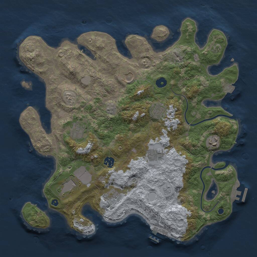Rust Map: Procedural Map, Size: 3700, Seed: 4964981, 15 Monuments