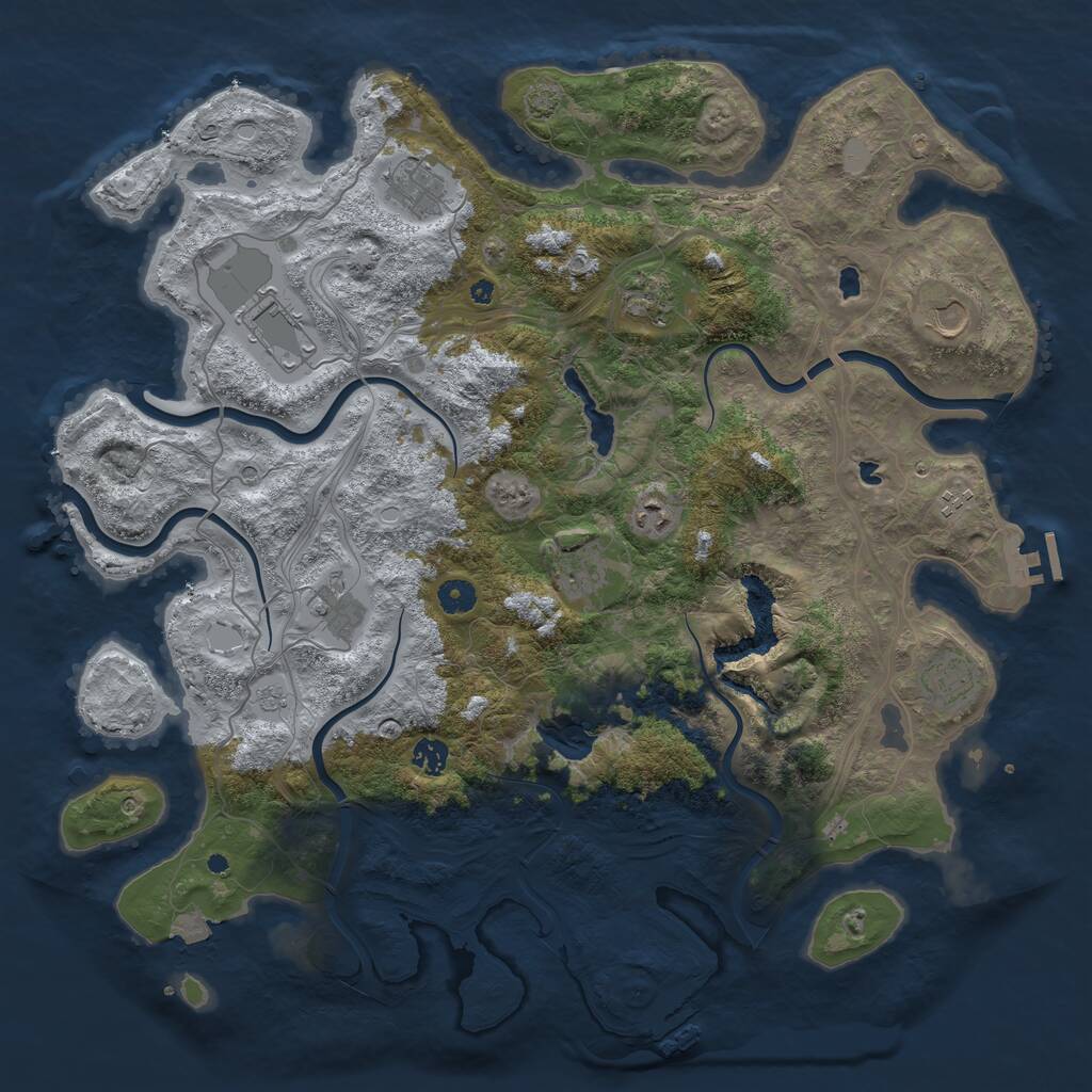 Rust Map: Procedural Map, Size: 4500, Seed: 3035971, 16 Monuments