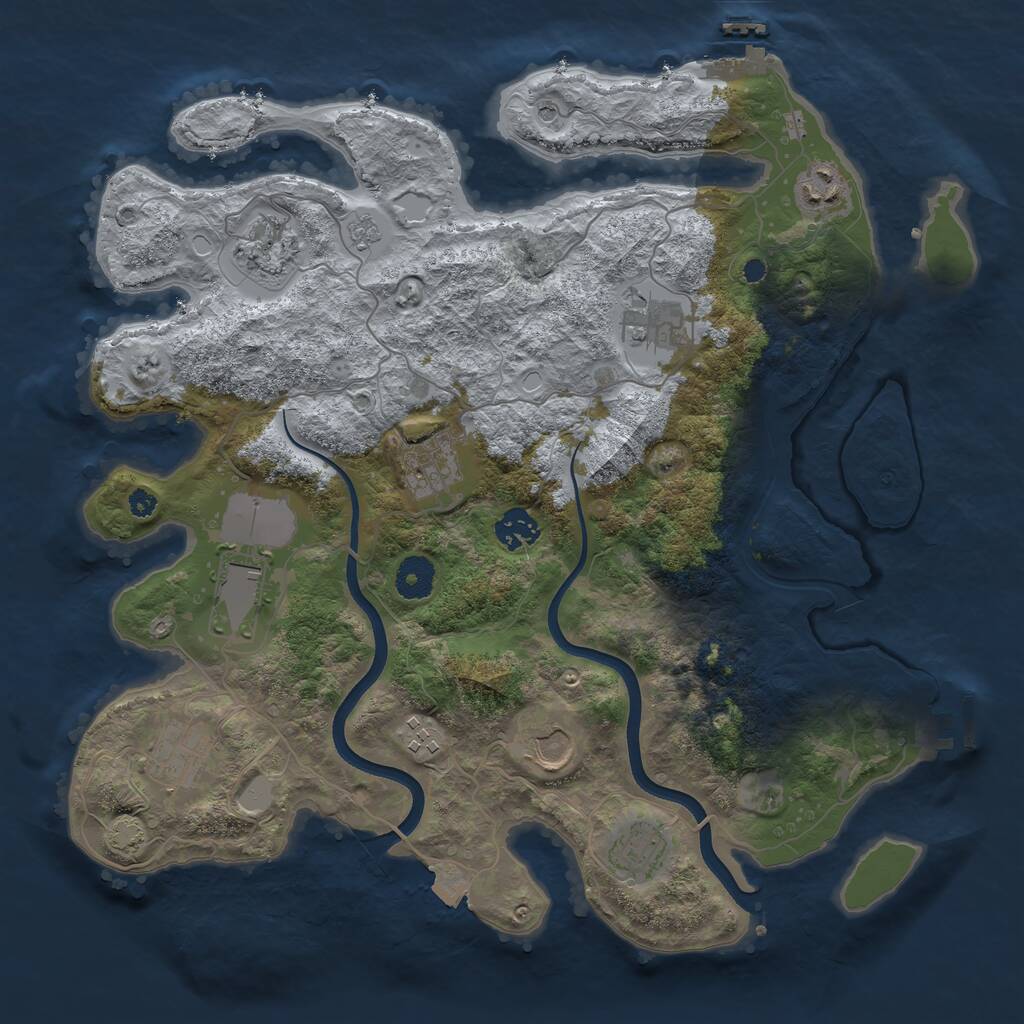 Rust Map: Procedural Map, Size: 3700, Seed: 1766269, 16 Monuments