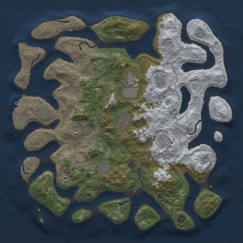 Rust Map: Procedural Map, Size: 4500, Seed: 6300863, 19 Monuments