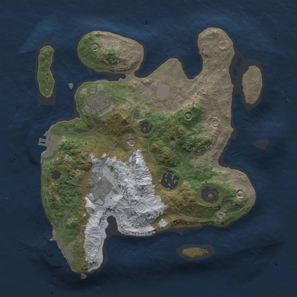 Rust Map: Procedural Map, Size: 2500, Seed: 2019823431, 11 Monuments
