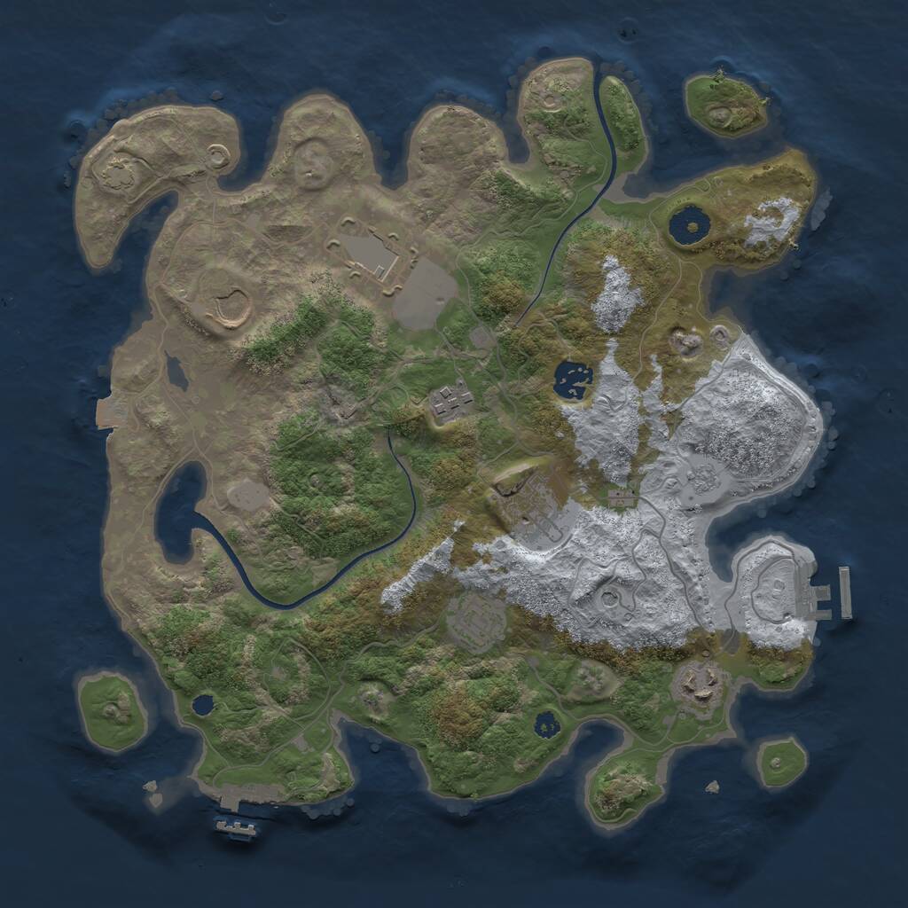 Rust Map: Procedural Map, Size: 3500, Seed: 1970281, 13 Monuments