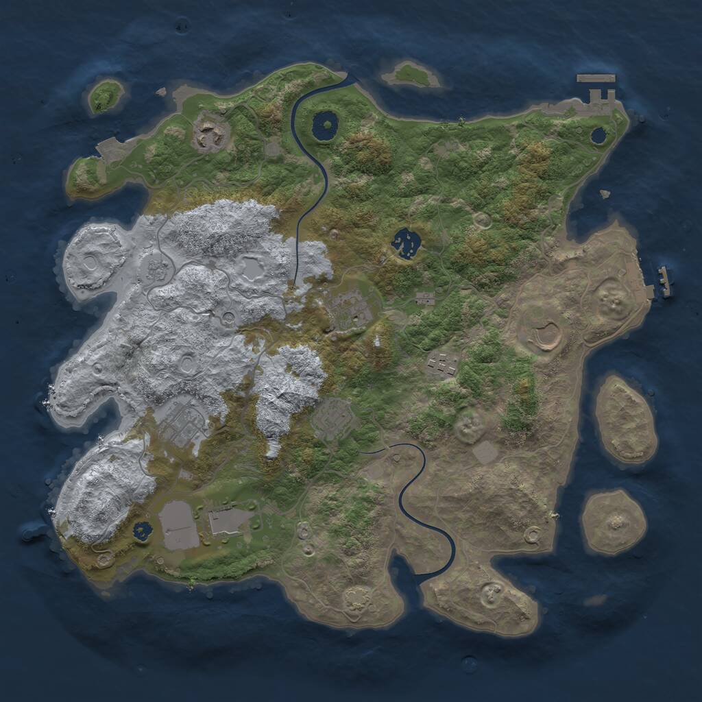 Rust Map: Procedural Map, Size: 3700, Seed: 2568656, 14 Monuments