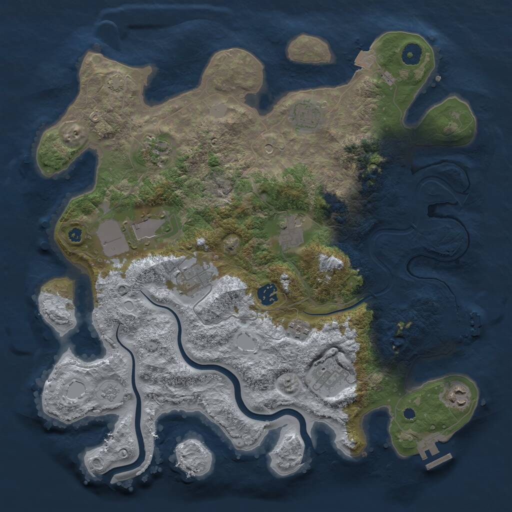 Rust Map: Procedural Map, Size: 3700, Seed: 6295548, 15 Monuments