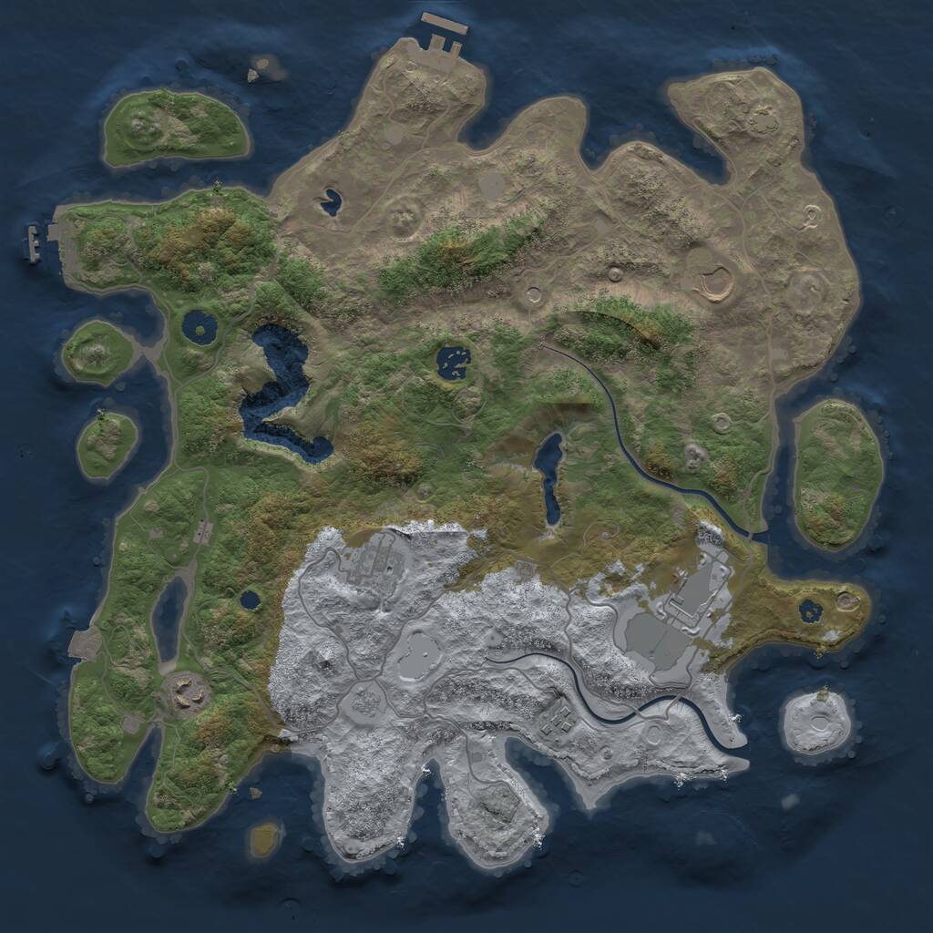 Rust Map: Procedural Map, Size: 4000, Seed: 456313, 12 Monuments