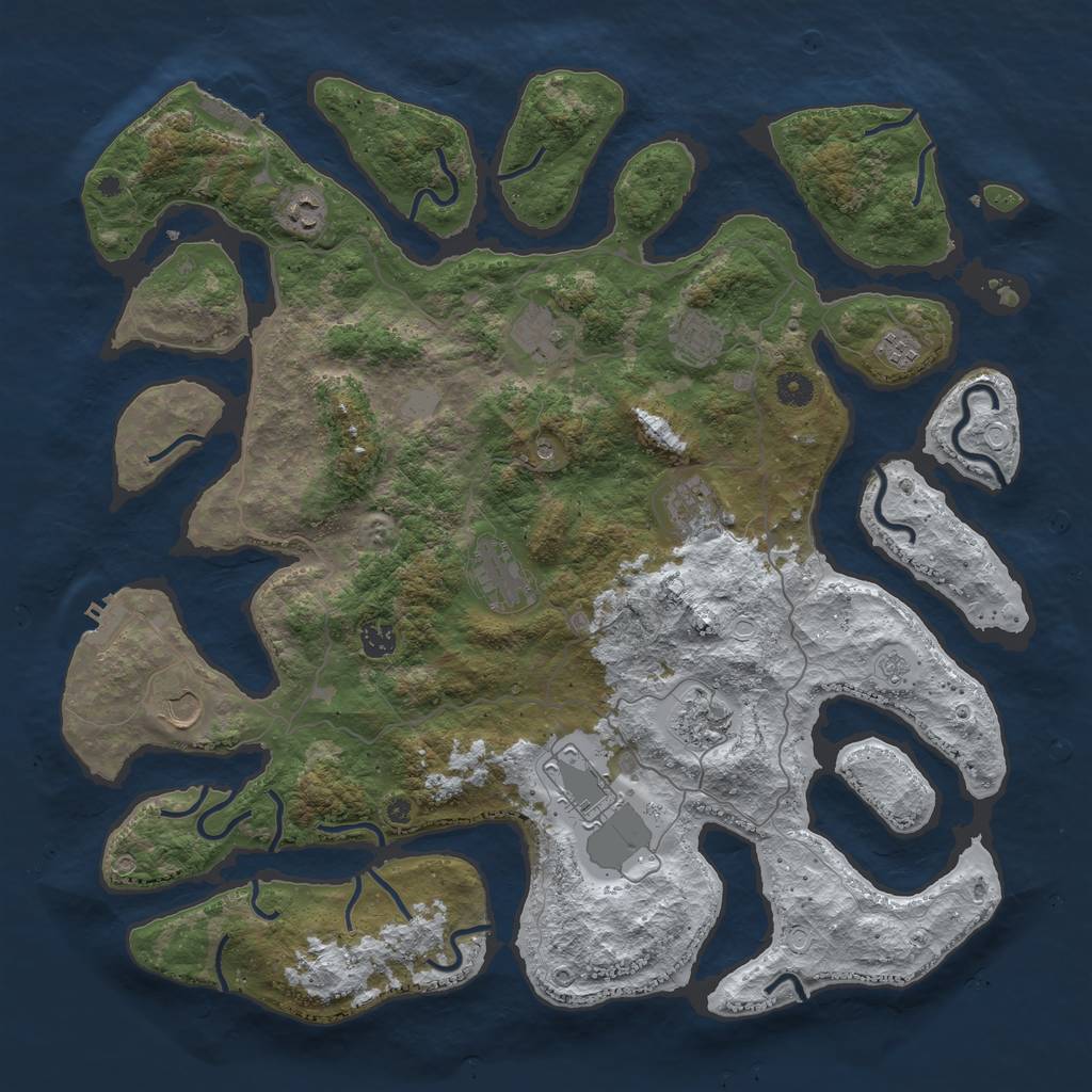 Rust Map: Procedural Map, Size: 4500, Seed: 27432, 19 Monuments