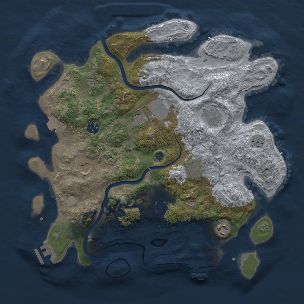 Rust Map: Procedural Map, Size: 3700, Seed: 4943809, 15 Monuments