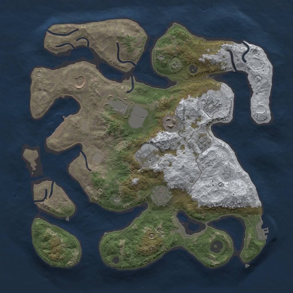 Rust Map: Procedural Map, Size: 3500, Seed: 1812862, 16 Monuments