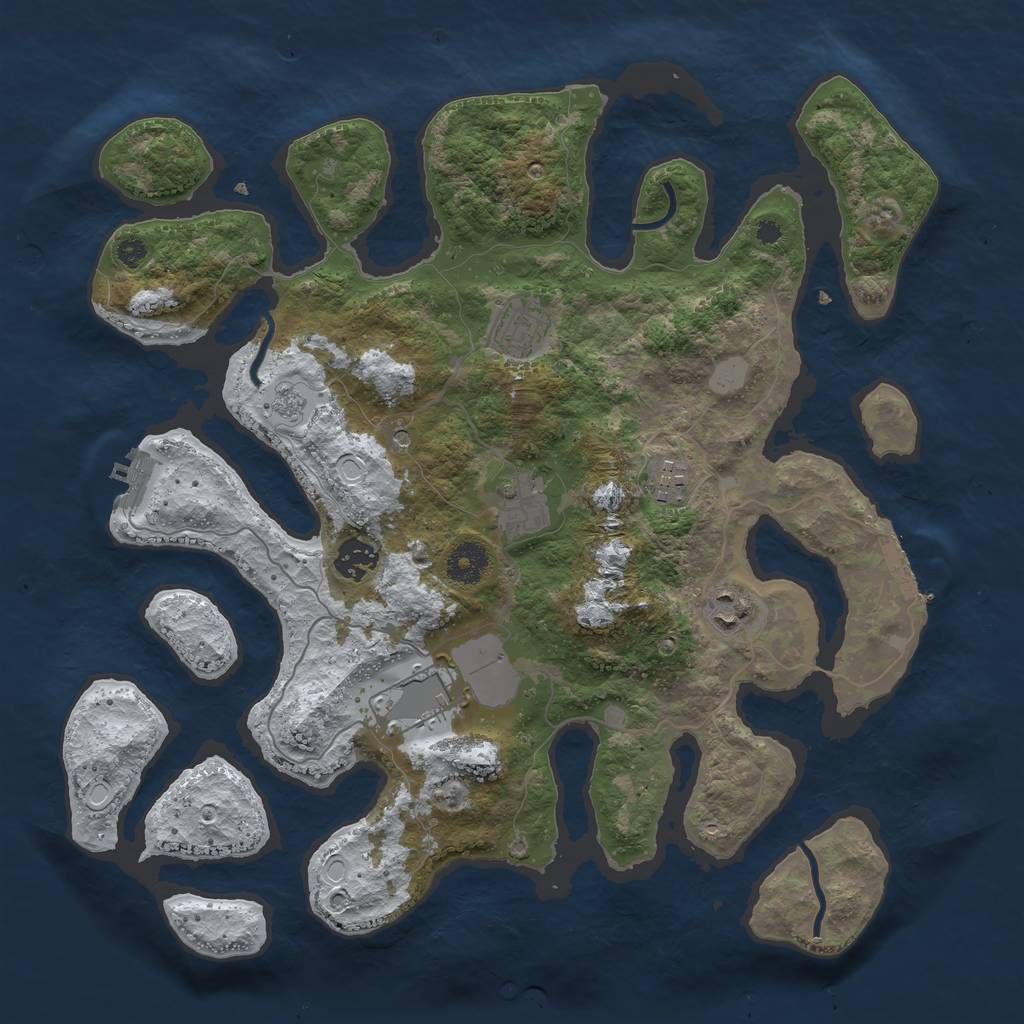 Rust Map: Procedural Map, Size: 3700, Seed: 6326235, 15 Monuments