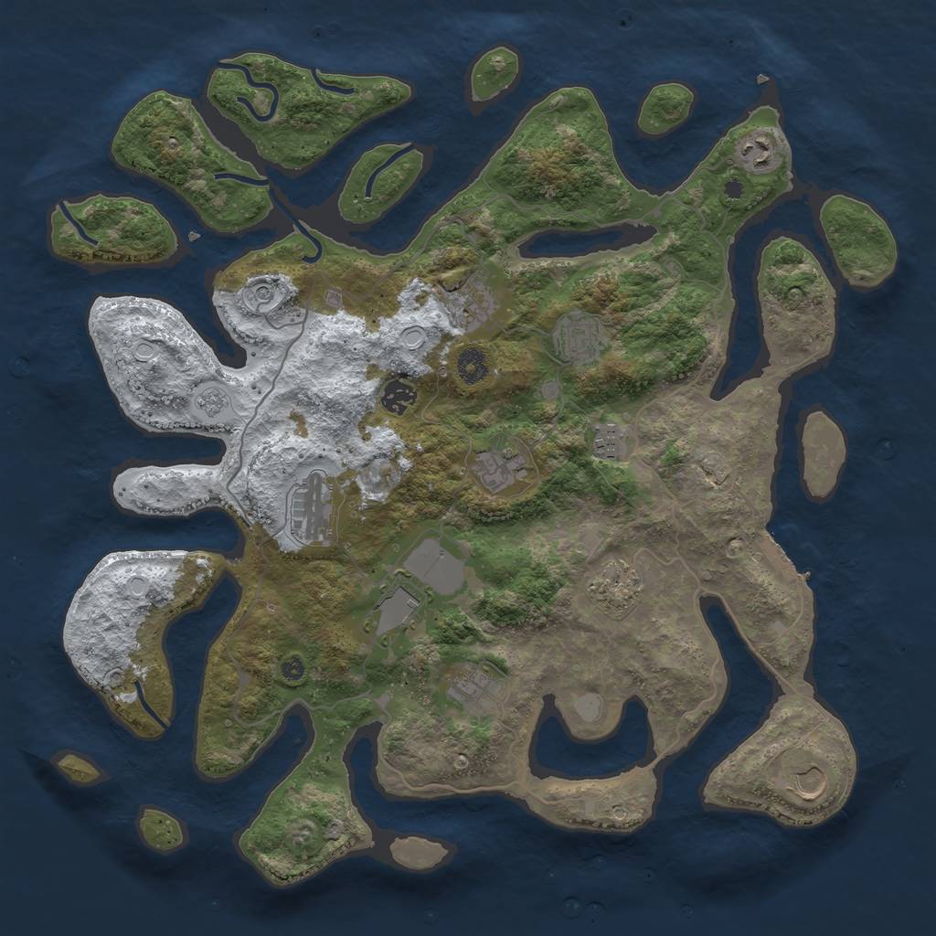 Rust Map: Procedural Map, Size: 4200, Seed: 1122334455, 19 Monuments