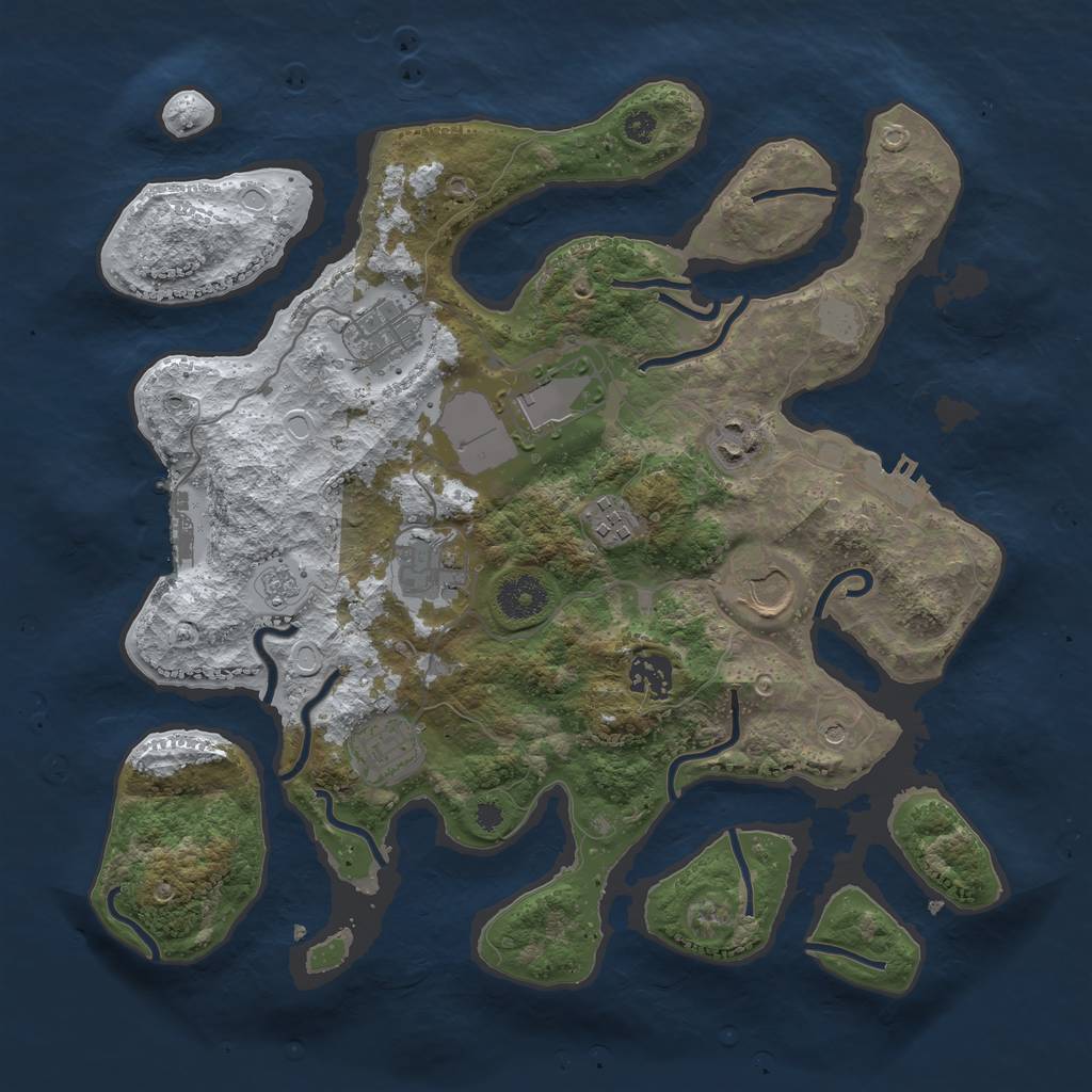 Rust Map: Procedural Map, Size: 3500, Seed: 539810, 17 Monuments
