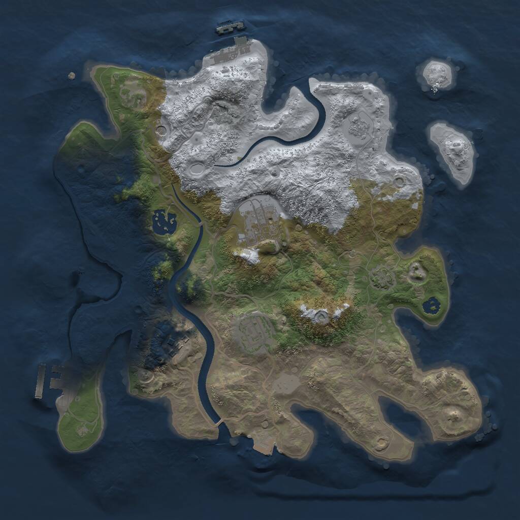 Rust Map: Procedural Map, Size: 3000, Seed: 799239705, 10 Monuments