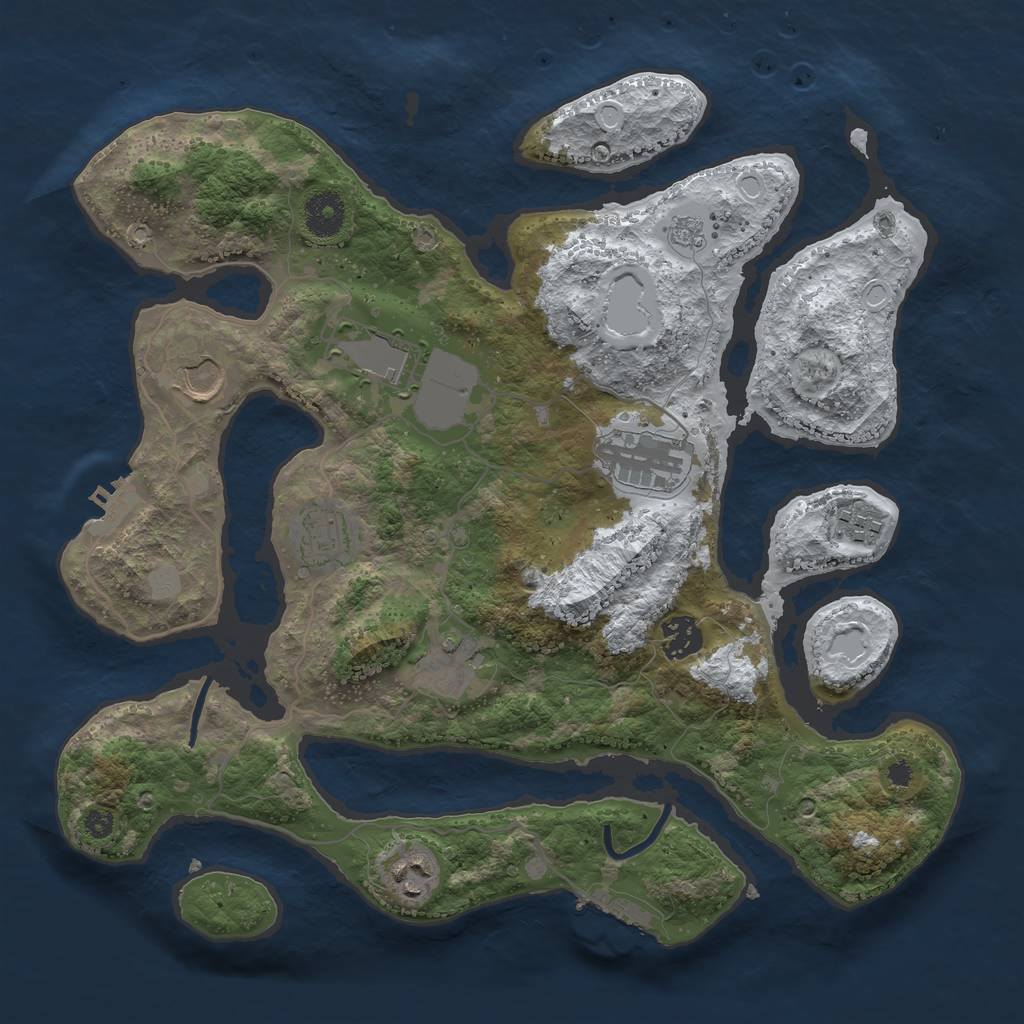 Rust Map: Procedural Map, Size: 3550, Seed: 222612, 16 Monuments