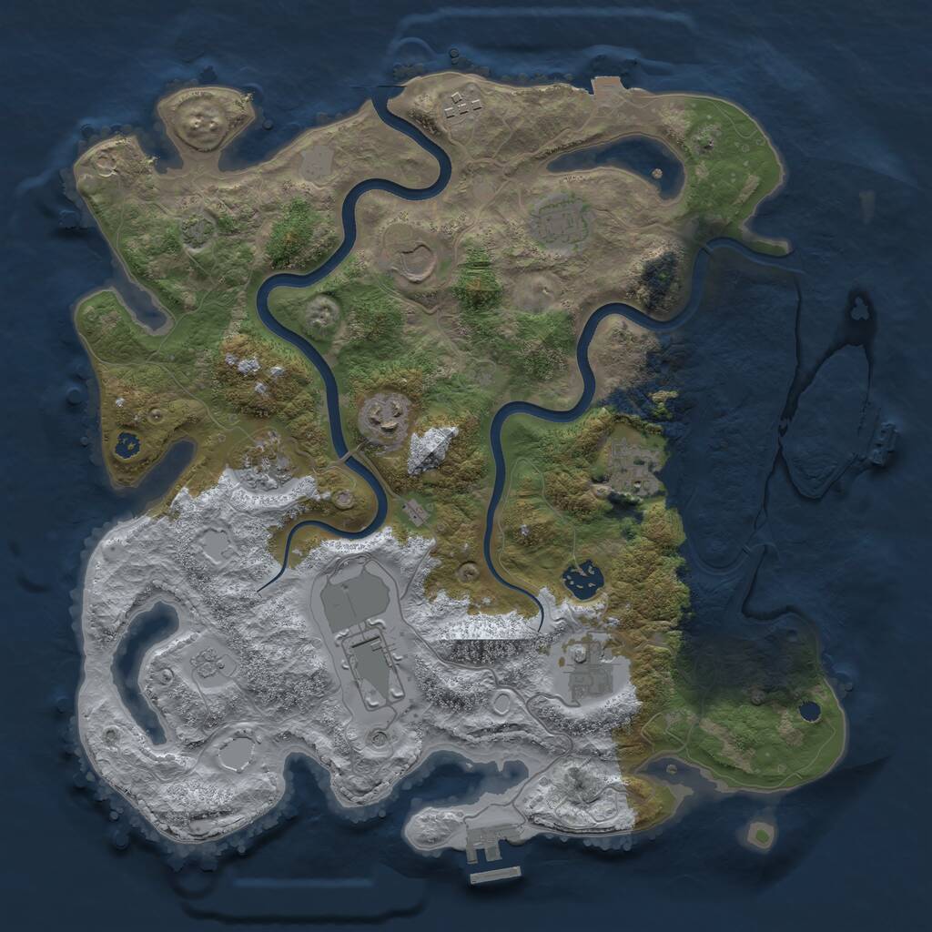 Rust Map: Procedural Map, Size: 3700, Seed: 40406, 15 Monuments
