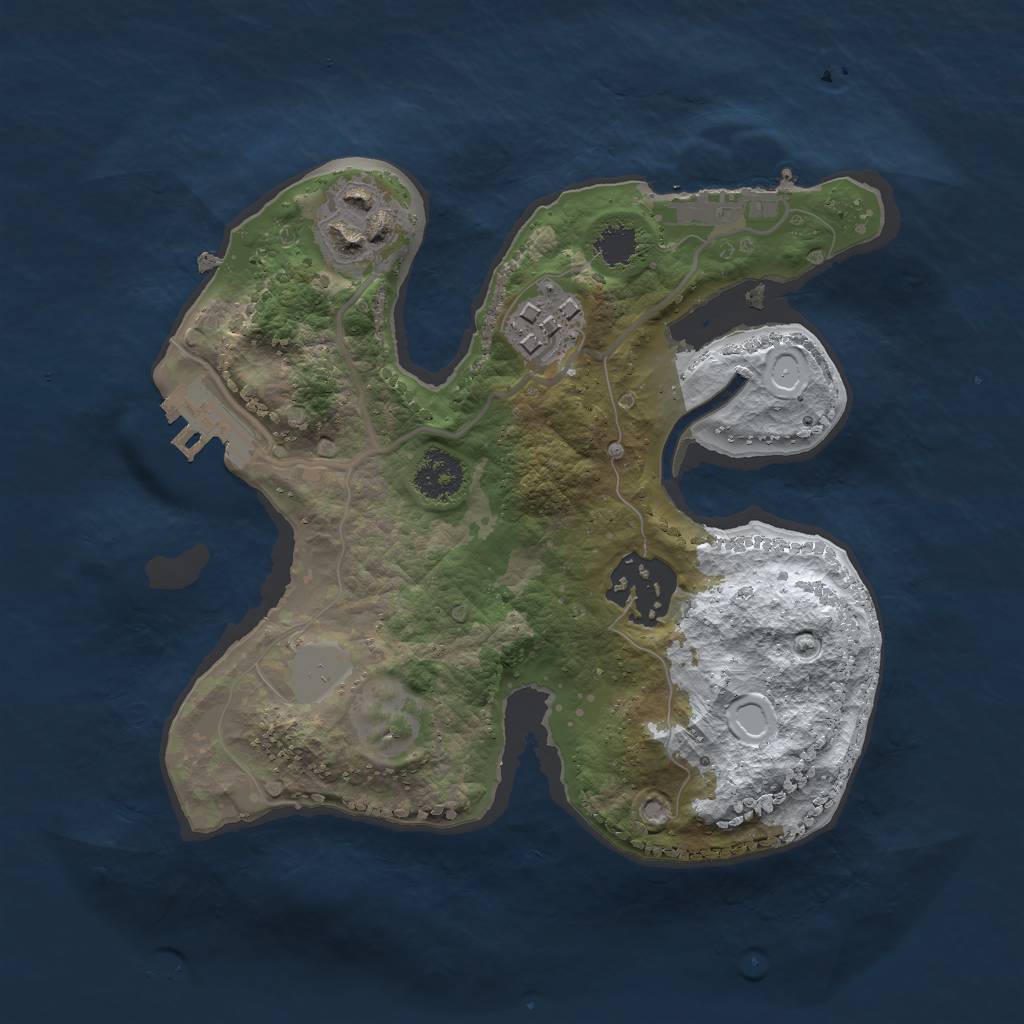 Rust Map: Procedural Map, Size: 2200, Seed: 36085, 10 Monuments