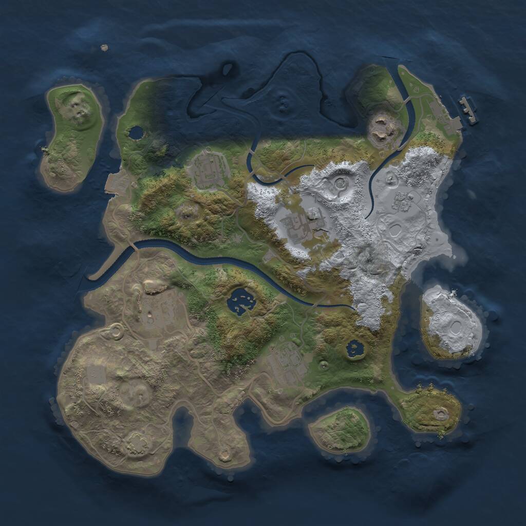 Rust Map: Procedural Map, Size: 3000, Seed: 2515, 11 Monuments