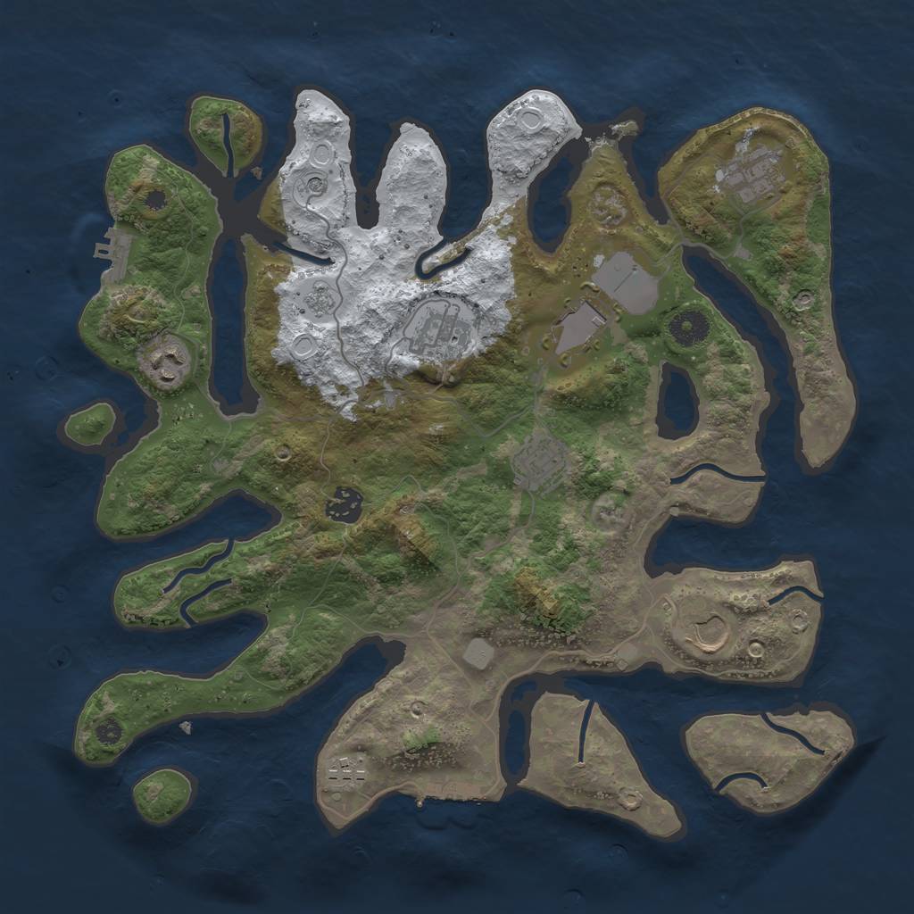 Rust Map: Procedural Map, Size: 3700, Seed: 6358895, 17 Monuments