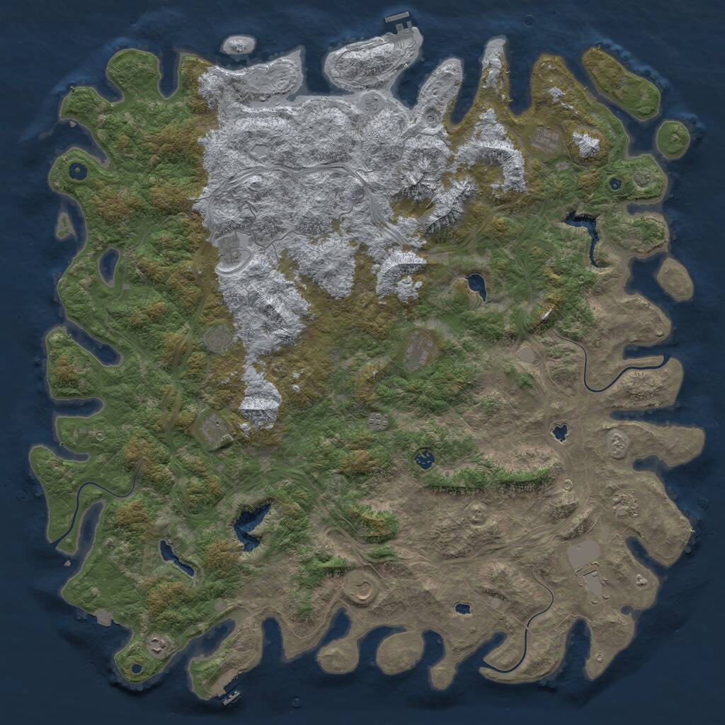Rust Map: Procedural Map, Size: 6000, Seed: 699669, 17 Monuments
