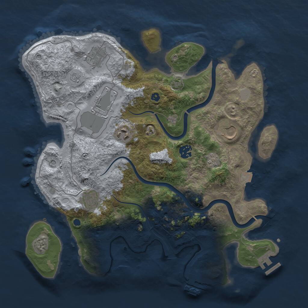 Rust Map: Procedural Map, Size: 3500, Seed: 3947812, 13 Monuments