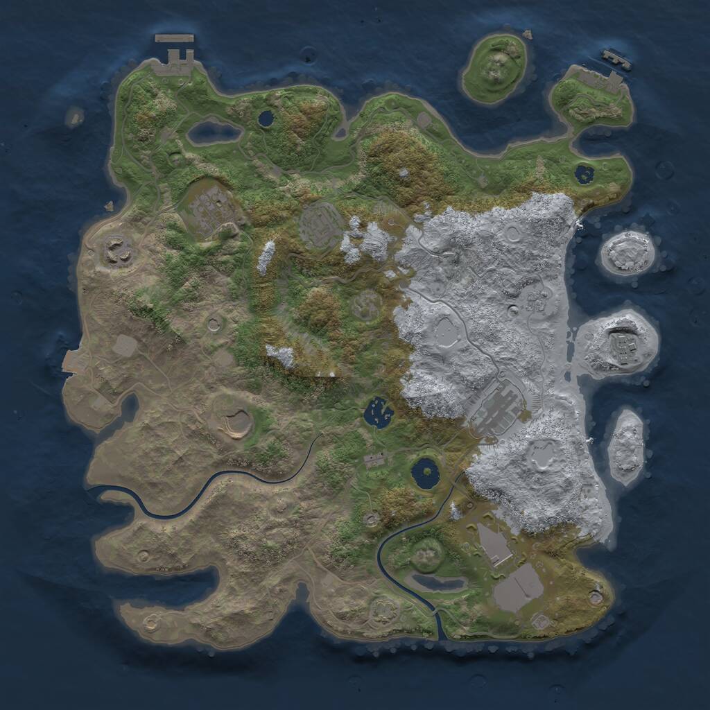 Rust Map: Procedural Map, Size: 3700, Seed: 5817154, 14 Monuments