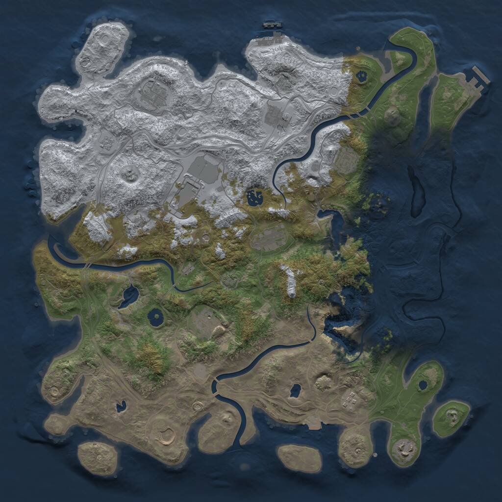 Rust Map: Procedural Map, Size: 4500, Seed: 1294376, 17 Monuments