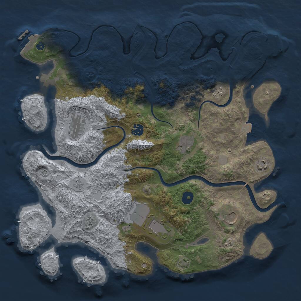 Rust Map: Procedural Map, Size: 3700, Seed: 5117810, 13 Monuments