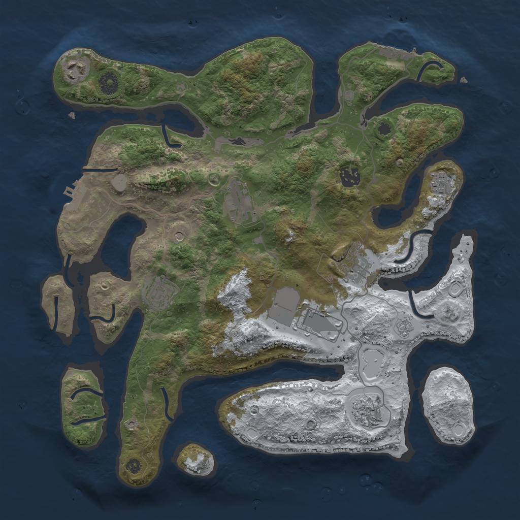 Rust Map: Procedural Map, Size: 3700, Seed: 5477767, 17 Monuments