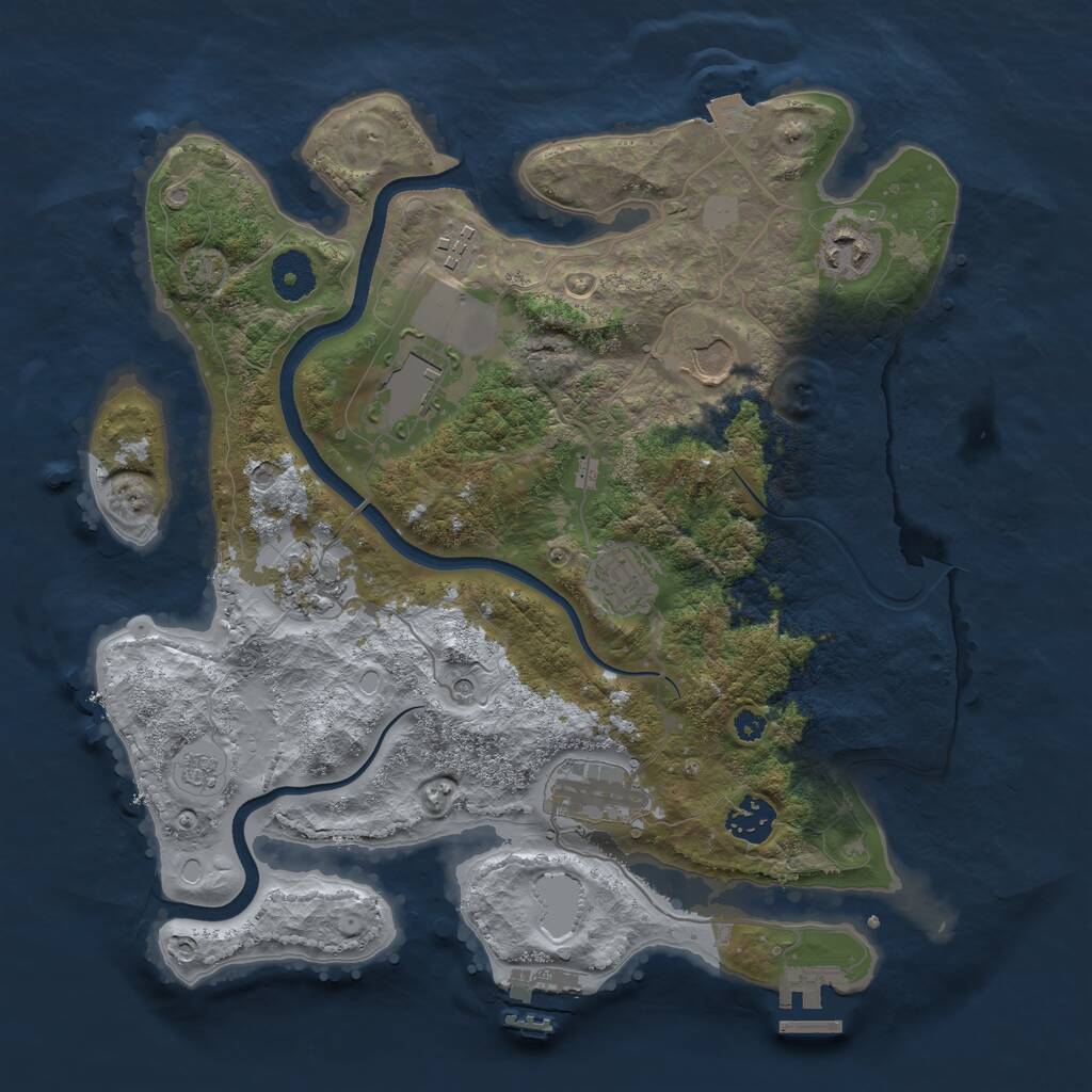 Rust Map: Procedural Map, Size: 3500, Seed: 1940143, 14 Monuments