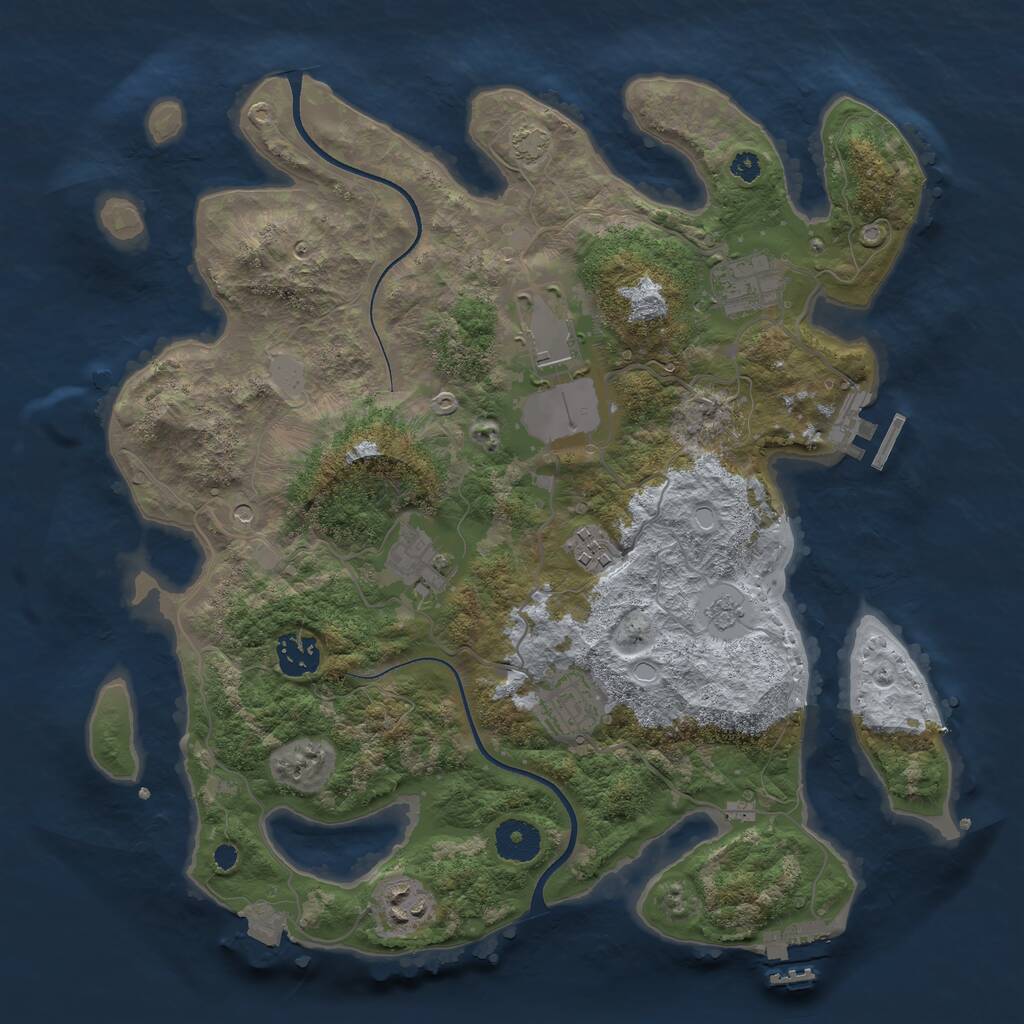 Rust Map: Procedural Map, Size: 3500, Seed: 402797, 13 Monuments