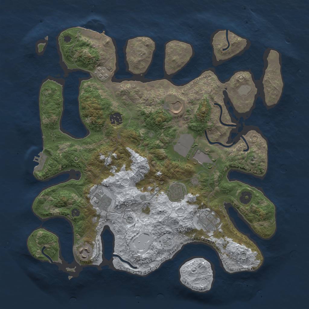 Rust Map: Procedural Map, Size: 3700, Seed: 6218353, 17 Monuments