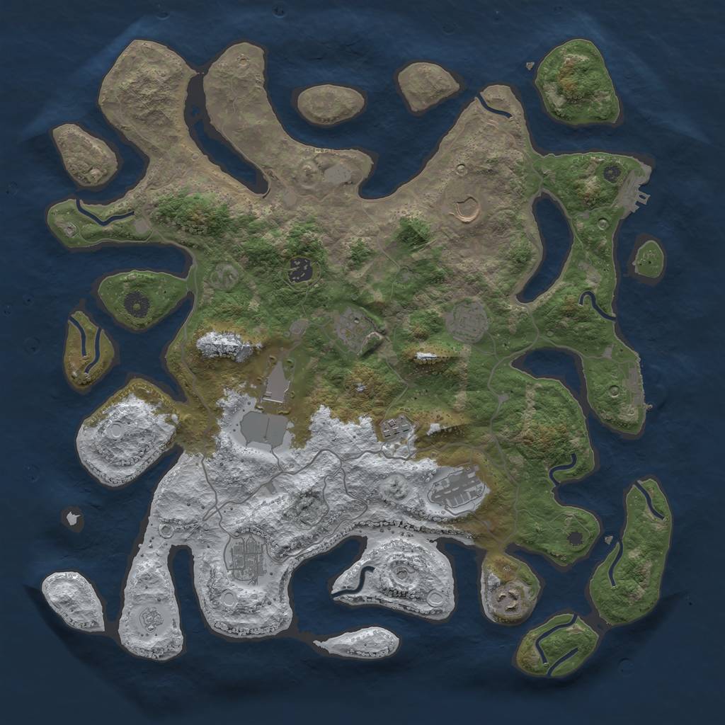 Rust Map: Procedural Map, Size: 4250, Seed: 31612, 18 Monuments