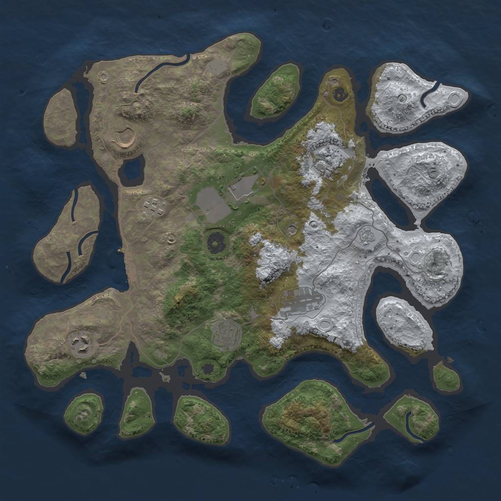 Rust Map: Procedural Map, Size: 3700, Seed: 5327005, 15 Monuments