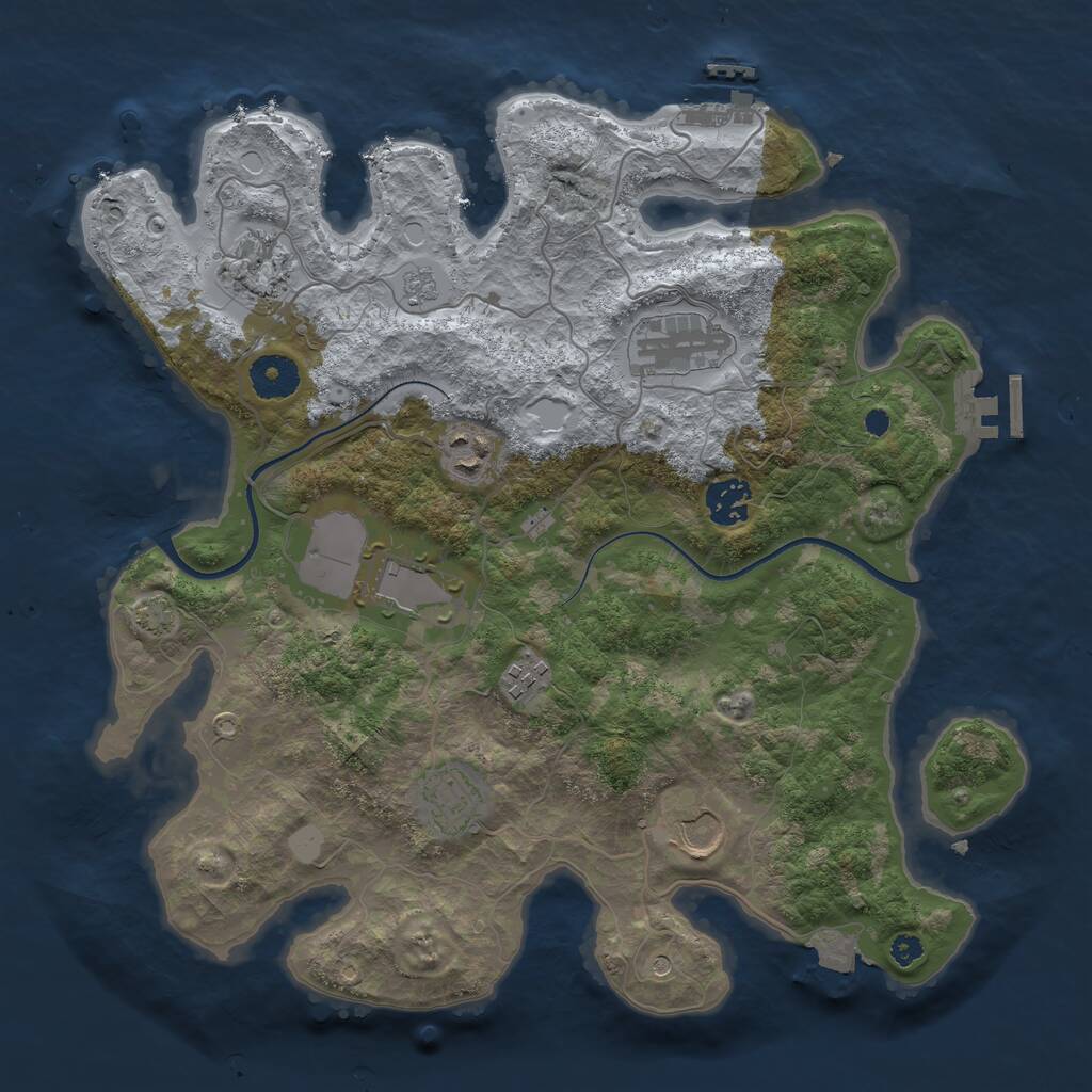 Rust Map: Procedural Map, Size: 3500, Seed: 4016924, 14 Monuments