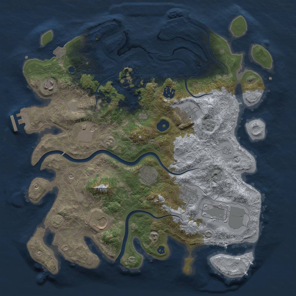 Rust Map: Procedural Map, Size: 3700, Seed: 4093114, 15 Monuments