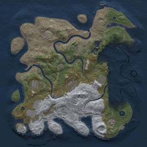 Thumbnail Rust Map: Procedural Map, Size: 3900, Seed: 30, 15 Monuments