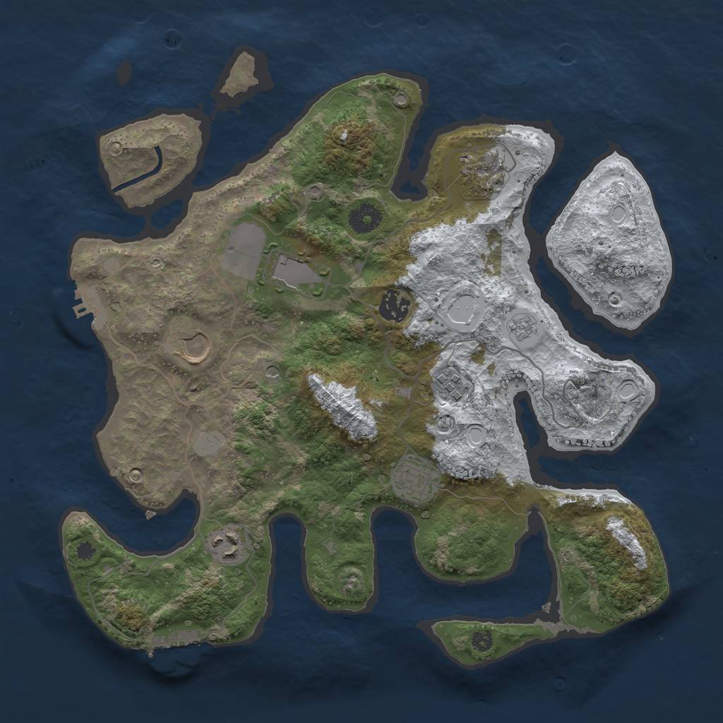 Rust Map: Procedural Map, Size: 3500, Seed: 4920058, 16 Monuments