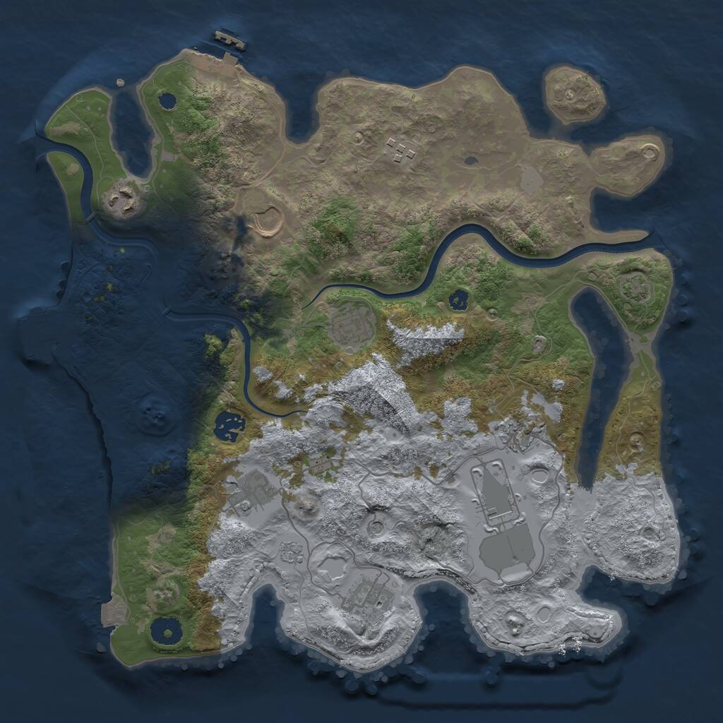 Rust Map: Procedural Map, Size: 3550, Seed: 187464, 15 Monuments