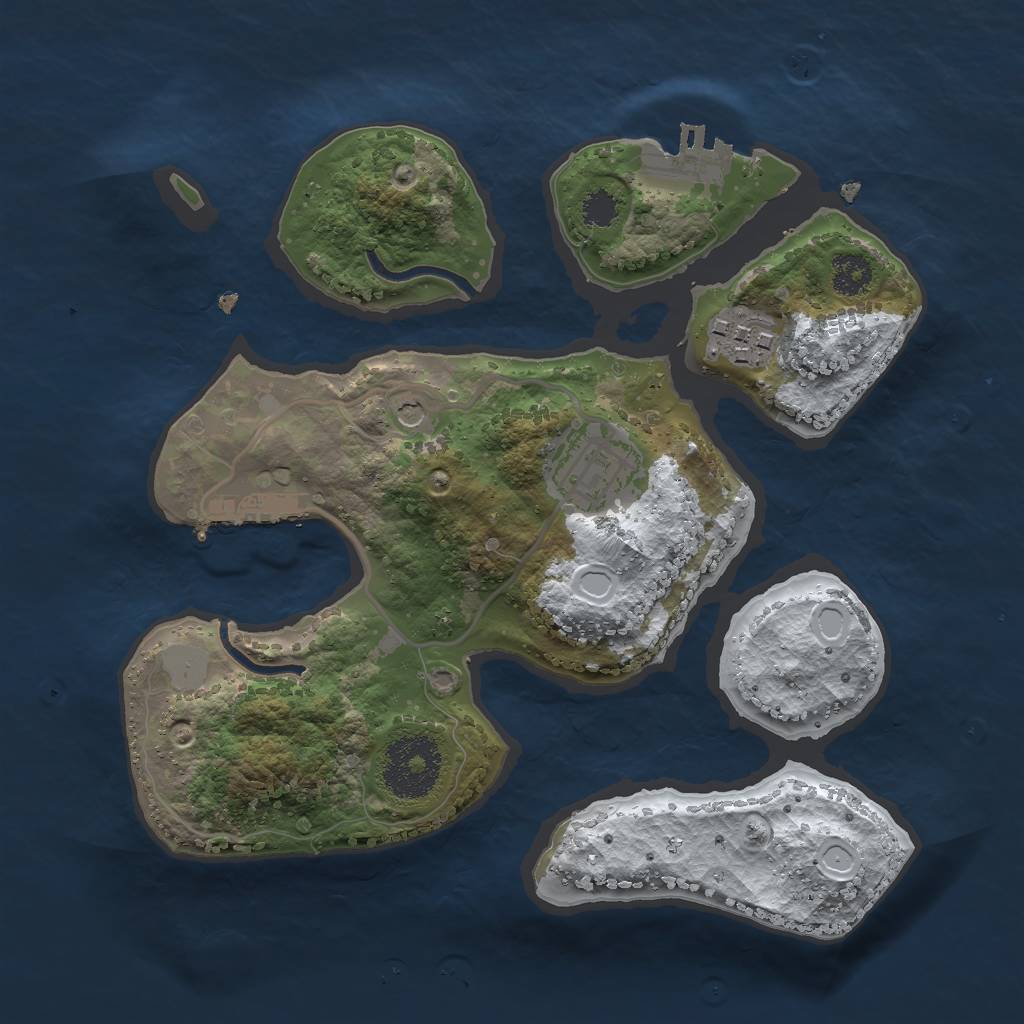 Rust Map: Procedural Map, Size: 2500, Seed: 1618365, 10 Monuments