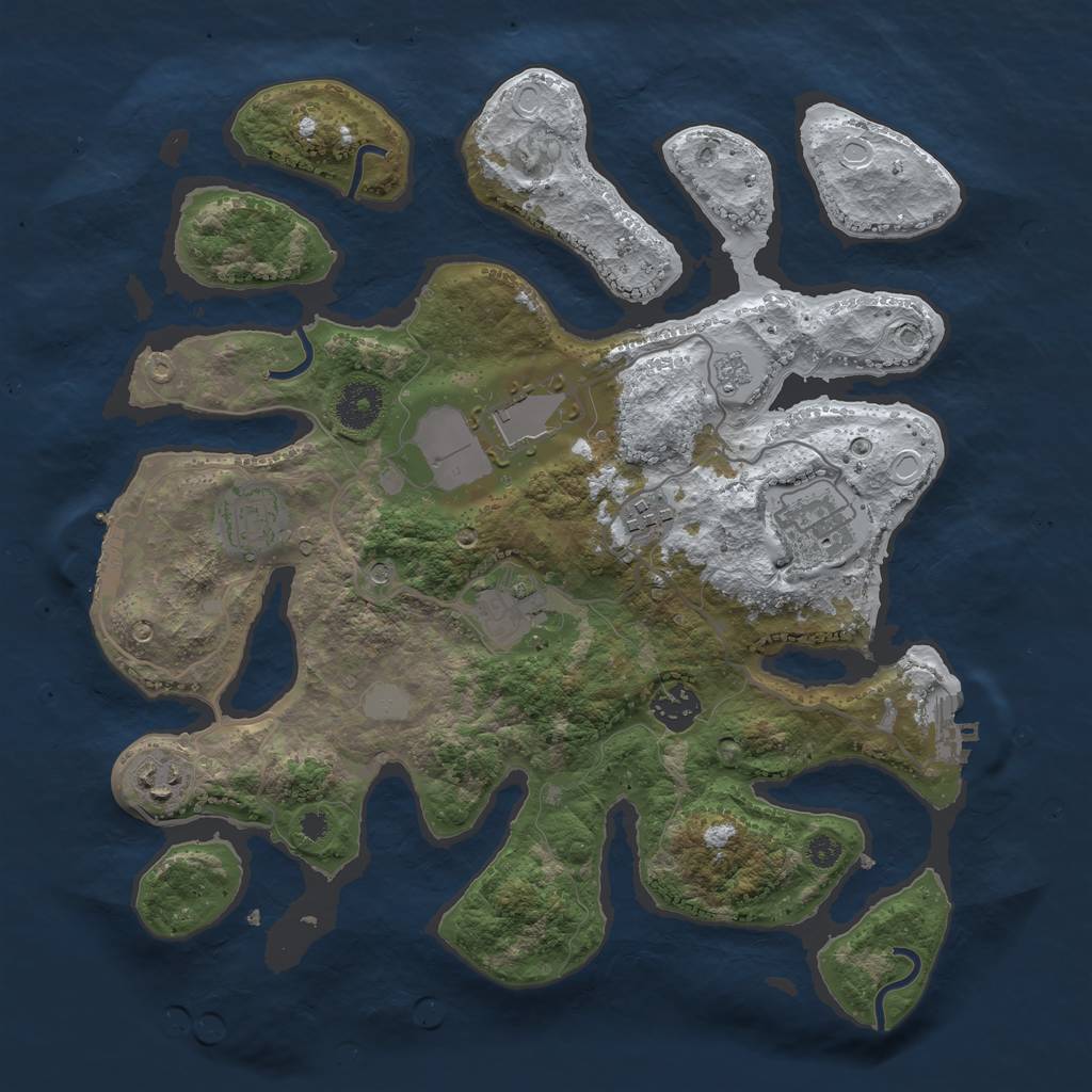 Rust Map: Procedural Map, Size: 3500, Seed: 4271492, 16 Monuments