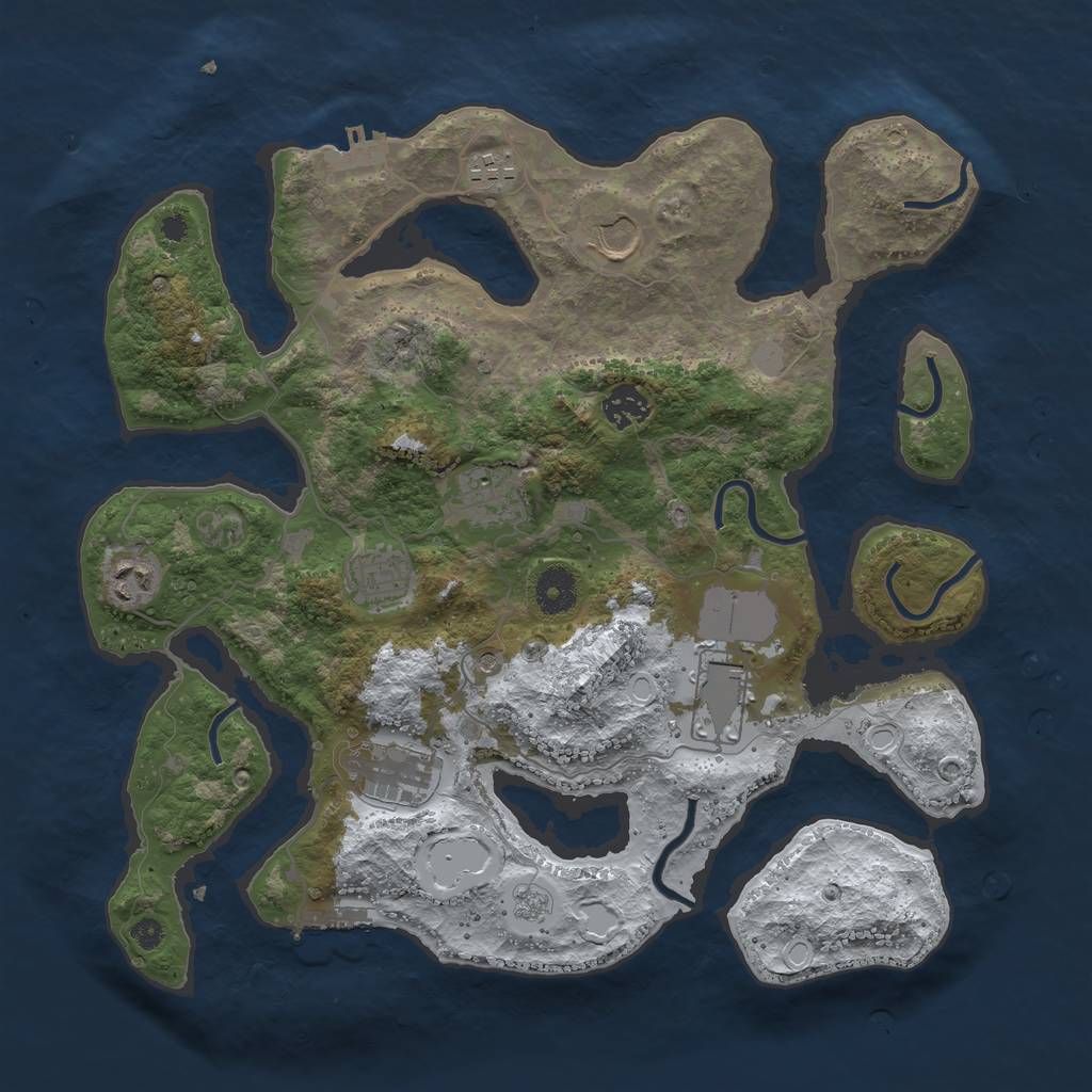Rust Map: Procedural Map, Size: 3700, Seed: 4786603, 17 Monuments