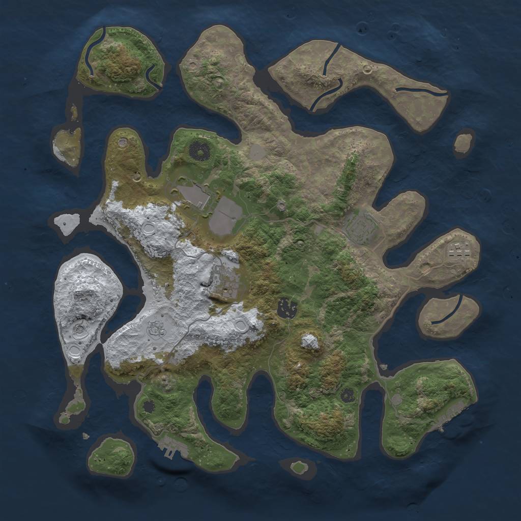 Rust Map: Procedural Map, Size: 3700, Seed: 4330362, 14 Monuments