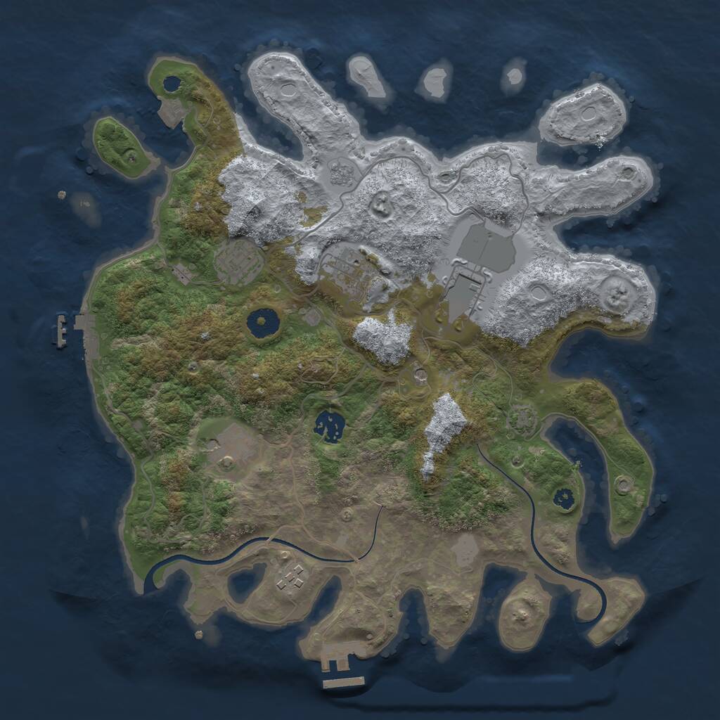 Rust Map: Procedural Map, Size: 3500, Seed: 5817259, 12 Monuments