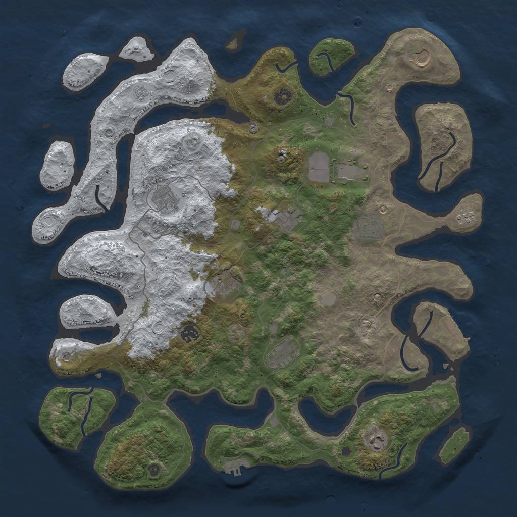 Rust Map: Procedural Map, Size: 4500, Seed: 924943, 19 Monuments