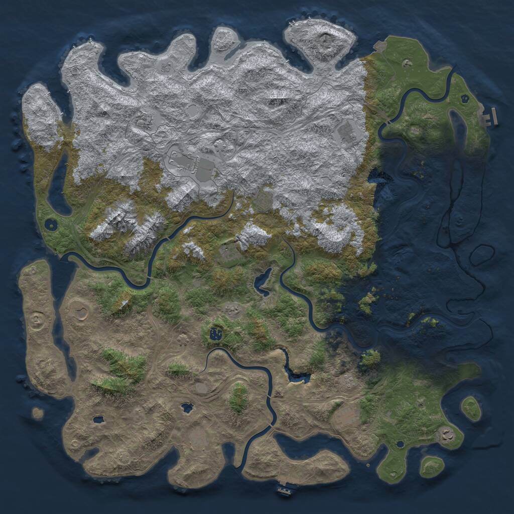 Rust Map: Procedural Map, Size: 6000, Seed: 112115118, 17 Monuments
